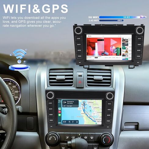 5G WiFi Upgrade Android Car Radio Stereo for Honda CRV 2007 2008 2009 2010 2011, 7 Inch Touch Screen Head Unit with Wireless Apple Carplay Android Auto GPS Navigation FM Bluetooth SWC HD Backup Camera in Saudi Arabia
