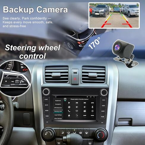 5G WiFi Upgrade Android Car Radio Stereo for Honda CRV 2007 2008 2009 2010 2011, 7 Inch Touch Screen Head Unit with Wireless Apple Carplay Android Auto GPS Navigation FM Bluetooth SWC HD Backup Camera in Saudi Arabia