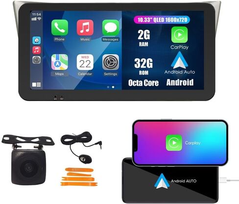 Tesla Style Car CarPlay Android Auto Navigation Stereo GPS Radio Camera 12.8 "IPS Touchscreen Headunit Tablet Pad Media Player for Lexus RX300 RX330 RX350 RX400 03-09، إذا كان ذلك ممكنًا، ثماني النواة 4G + 64G in Kuwait