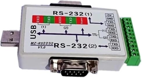 Industrial USB to 2 Ports RS232 TTL Serial COM Converter Adapter FT232RL 1Mbps with 1.5m Cable in Saudi Arabia