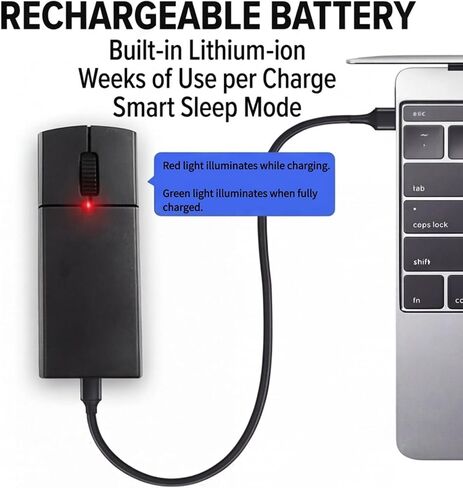 Wireless Mouse, Portable Mini Mouse with USB Receiver Storage Case in Saudi Arabia