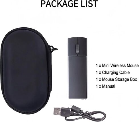 Wireless Mouse, Portable Mini Mouse with USB Receiver Storage Case in Saudi Arabia