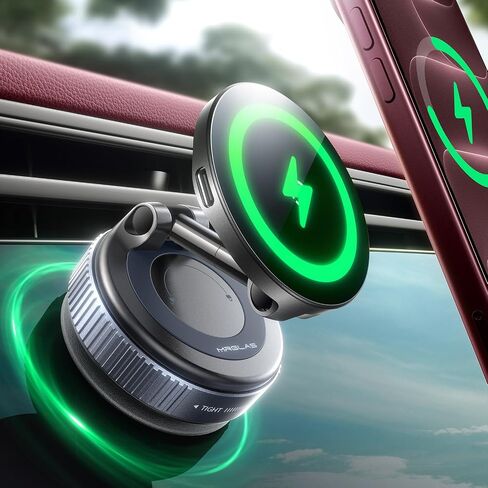 MRGLAS 【Upgraded】 15W for iPhone 18 Pro Max MagSafe Car Mount Phone Charger in Saudi Arabia
