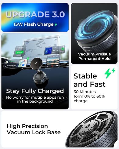 MRGLAS 【Upgraded】 15W for iPhone 18 Pro Max MagSafe Car Mount Phone Charger in Saudi Arabia