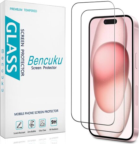 2 Pack Screen Protector for iPhone 15 6.1 inch Tempered Glass in Saudi Arabia