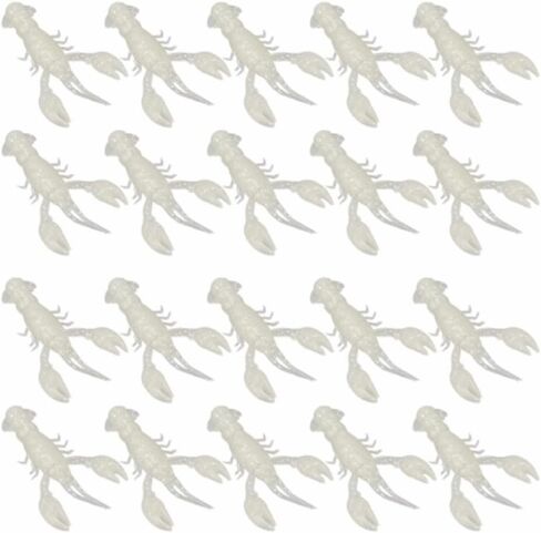 20PCS Soft PVC Fishing Lures 2.2 Inch – Lifelike Crawfish Bait with Artificial Lobster Claw Design, Jig Head Compatible for Bass & Trout Fishing in Kuwait