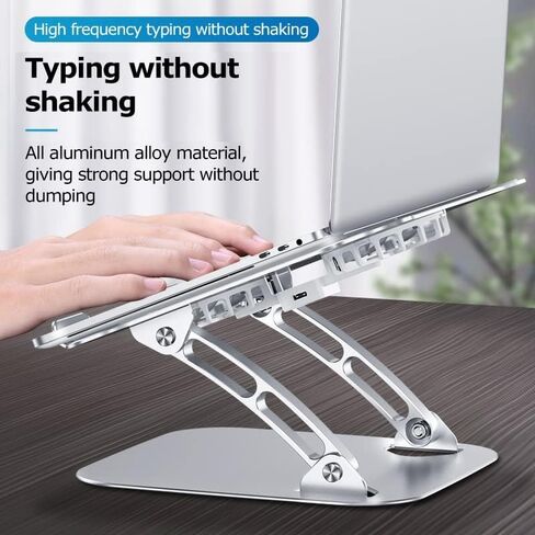 JSEIAJB Aluminum Alloy Lnterface Laptop Stand Fan Radiator Foldable Cooling Base Bracket Mute Notebook Computer in Saudi Arabia