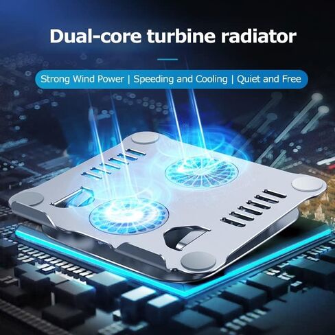 JSEIAJB Aluminum Alloy Lnterface Laptop Stand Fan Radiator Foldable Cooling Base Bracket Mute Notebook Computer in Saudi Arabia