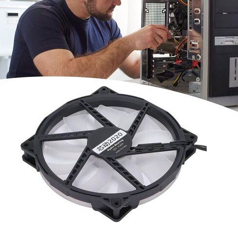 200mm Case Fan with ARGB Lighting, PWM Speed Control & Hydraulic Bearing – Large Airflow, Low Noise PC Cooling Fan for Computer Cases, 4-Pin 5V Compatible in Saudi Arabia