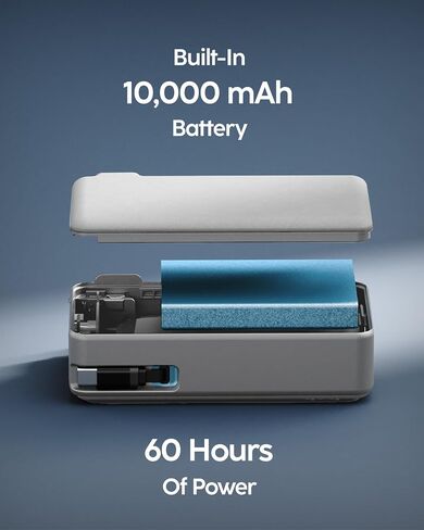 بنك طاقة محمول myCharge RetractaCharger بقدرة 10000 مللي أمبير في الساعة مع كابل USB-C قابل للسحب مقاس 28 بوصة | قابس حائط مدمج | شحن سريع 30 واط PD | منافذ USB-C وA | العرض الرقمي | رمادي in Kuwait