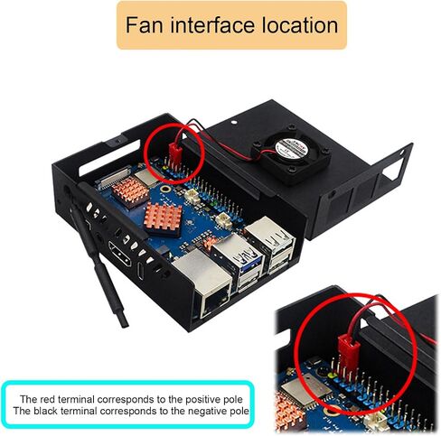 Aluminum Alloy Protective Enclosure for Orangepi 5 Pro Precise Hole Position Metal Protective Case with Cooling Fan in Saudi Arabia
