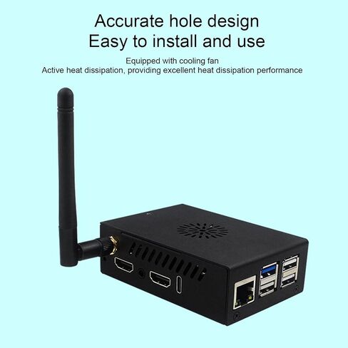Aluminum Alloy Protective Enclosure for Orangepi 5 Pro Precise Hole Position Metal Protective Case with Cooling Fan in Saudi Arabia