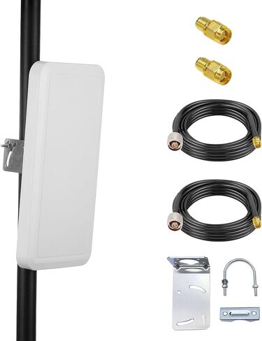 5GHz WiFi External Antenna 15 dBi High-Gain Outdoor Directional WiFi Panel Set for 5.1GHz to 5.8GHz (5150-5850 MHz) with N-Female Connector &16ft Coaxial Cable in Saudi Arabia