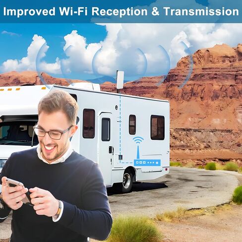 5GHz WiFi External Antenna 15 dBi High-Gain Outdoor Directional WiFi Panel Set for 5.1GHz to 5.8GHz (5150-5850 MHz) with N-Female Connector &16ft Coaxial Cable in Saudi Arabia