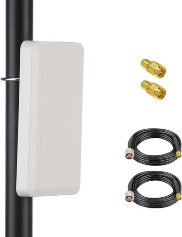 2.4GHz 2x2 MIMO Flat Panel Antenna Kit High-Gain 12 dBi with Pole Mount and 16ft Extension Cable for Long-Range Outdoor WiFi in Saudi Arabia