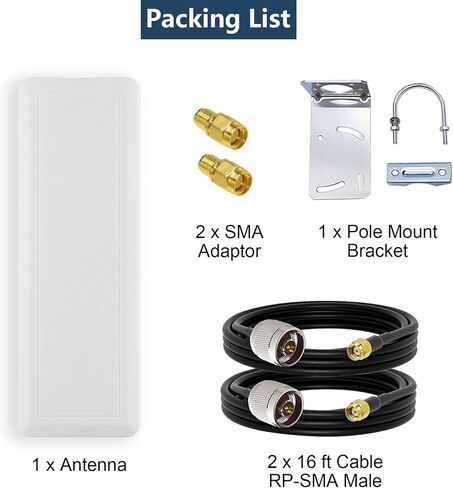 5GHz 5.8GHz (5150-5850MHz) WiFi External Antenna Kit 18dBi High-Gain Outdoor Directional WiFi Panel with 16ft N-Female Cable in Saudi Arabia
