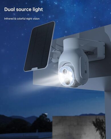 4G LTE Cellular Security Camera Plus Solar Panel & SIM Card(Verizon AT&T T-Mobile),Pan Tilt 360 View 3MP Color Night Vision,PIR Detection,2-Way Audio,IP66 -US Version in Saudi Arabia