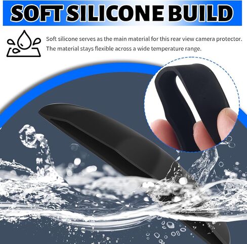 Silicone Backup Camera Rain Shield,Anti-Rain Car Camera Rain Cover with Wider Design,Non-Destructive Installation Rear View Backup Cameras Cover as Car Modification Accessories in Saudi Arabia