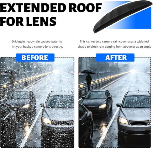 Silicone Backup Camera Rain Shield,Anti-Rain Car Camera Rain Cover with Wider Design,Non-Destructive Installation Rear View Backup Cameras Cover as Car Modification Accessories in Saudi Arabia