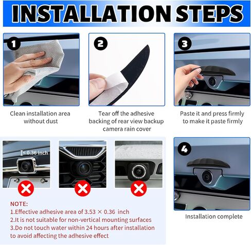Silicone Backup Camera Rain Shield,Anti-Rain Car Camera Rain Cover with Wider Design,Non-Destructive Installation Rear View Backup Cameras Cover as Car Modification Accessories in Saudi Arabia