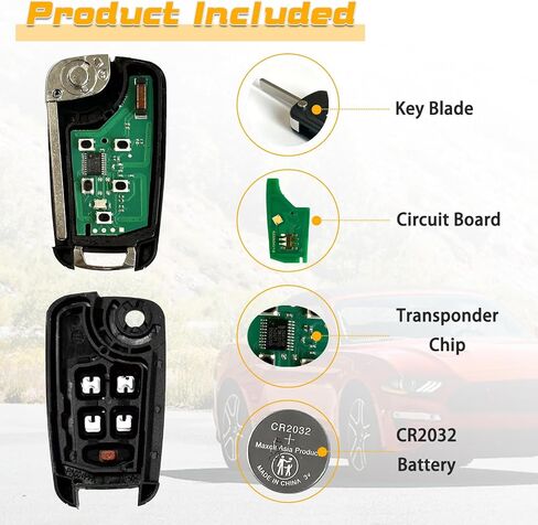 Flip Car Key Fob for 2010-2019 Chevy Camaro Equinox Cruze Impala/2014-2016 Malibu Sonic/2010-2021 GMC Terrain OHT01060512 V2T01060512 2PACK in Saudi Arabia