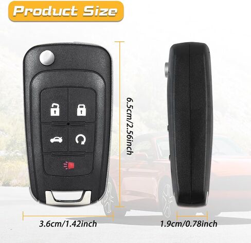 Flip Car Key Fob for 2010-2019 Chevy Camaro Equinox Cruze Impala/2014-2016 Malibu Sonic/2010-2021 GMC Terrain OHT01060512 V2T01060512 2PACK in Saudi Arabia