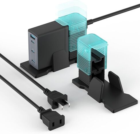 حامل سطح المكتب MOSHOU لشاحن Anker 150W Max USB C، حامل حامل كتلة شاحن GaN قابل للتعديل مع سلك تمديد، حامل تنظيم المكتب متوافق مع (أزرق) in Kuwait