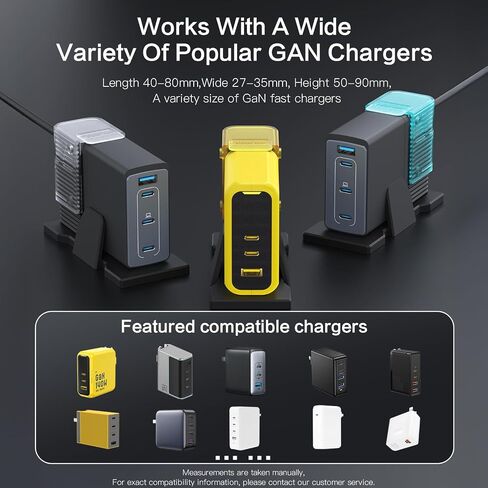 حامل سطح المكتب MOSHOU لشاحن Anker 150W Max USB C، حامل حامل كتلة شاحن GaN قابل للتعديل مع سلك تمديد، حامل تنظيم المكتب متوافق مع (أزرق) in Kuwait