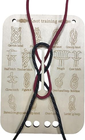 Learning Knot Training Board with Rope, 16 Knots Wooden Knot Training Board for Practicing Rope Knotting, Knot Tying kit for Camping Gear, Outdoor Survival and Rock Climbing Pracatice in Saudi Arabia