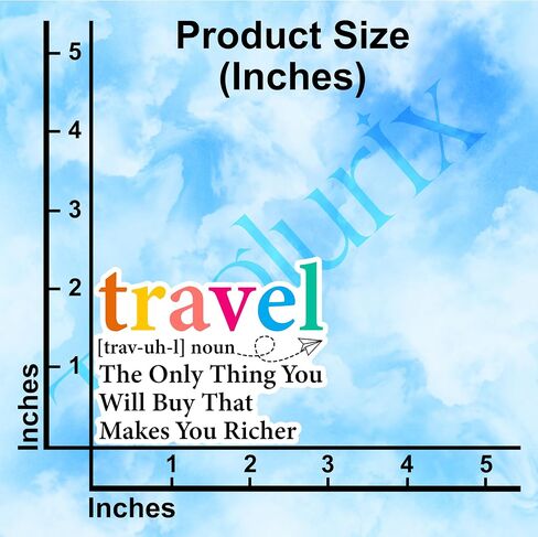 (3Pcs) Travel Definition The Only Thing You Will Buy that Makes You Richer Sticker Funny Travel Colorful Stickers Humorous Decorative Waterproof Vinyl Decal for Mug Tumbler Laptop Size 3x2.4 Inches in Kuwait