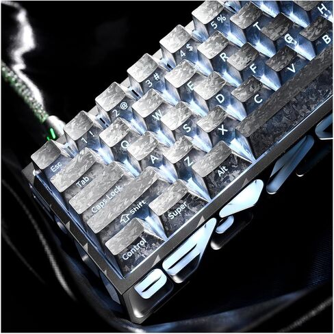 Forged Carbon‑Look Clear PC Keycap Set, Cherry Profile Side‑Printed 119‑Key in Saudi Arabia