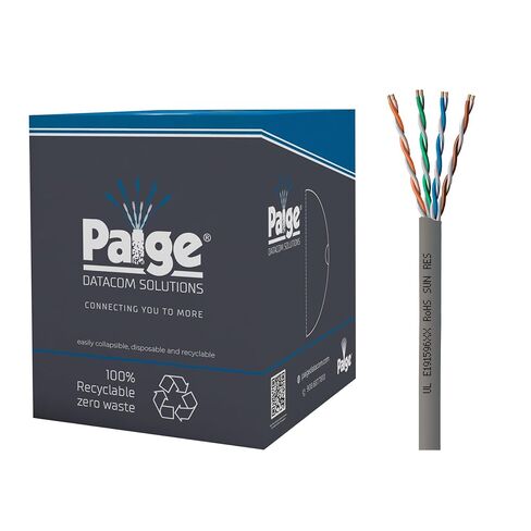 Paige GameChanger Cat6 Cable, 258310311, 22AWG, UTP, Solid, CMR, 1000ft Box, Gray in Saudi Arabia