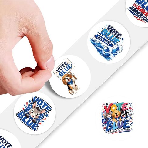 Vote Blue Stickers Roll 500Pcs - 8 Design Voting Stickers 1.5 Inch I Voted Blue No Matter Who Democratic Your Support Patriotic Tags Easy Stick & Removeable for Election Campaigns Voting Supplies in Saudi Arabia