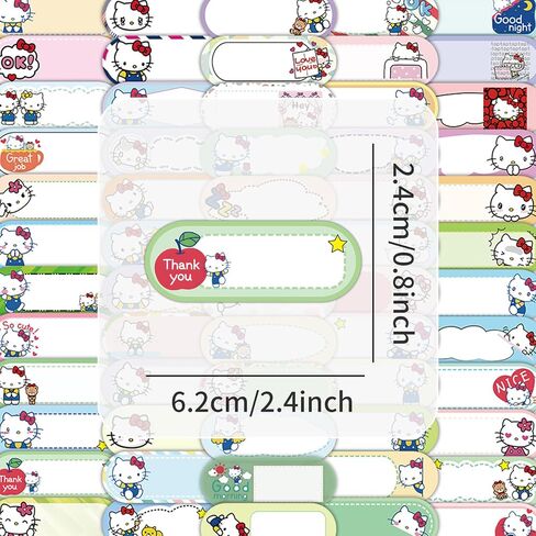 60Pcs Cartoon Hello Kitty Handwritten Name Stickers in Saudi Arabia