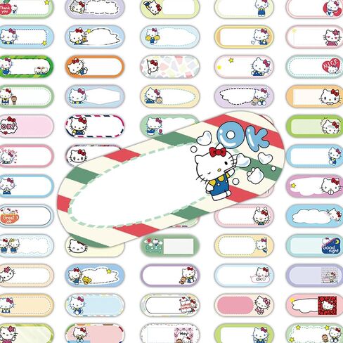 60Pcs Cartoon Hello Kitty Handwritten Name Stickers in Saudi Arabia