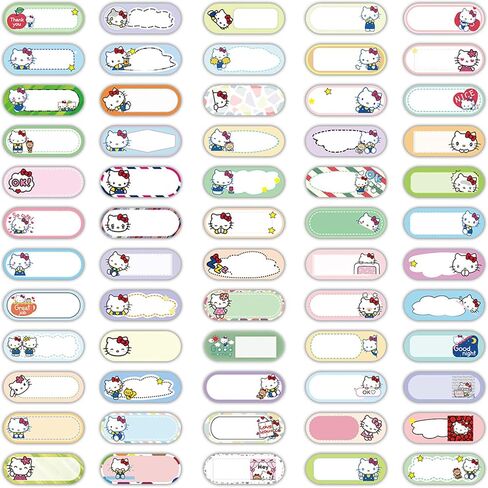 60Pcs Cartoon Hello Kitty Handwritten Name Stickers in Saudi Arabia