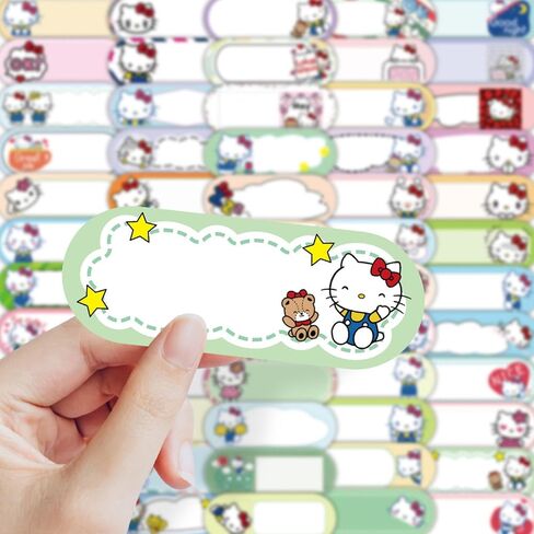 60Pcs Cartoon Hello Kitty Handwritten Name Stickers in Saudi Arabia