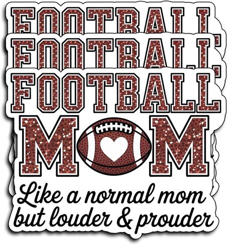 (3Pcs) Football Mom Sticker Decal Waterproof Vinyl for Water Bottles Laptop Car Tumbler Football Sports Mom Gifts Game Day Stickers for Women Teen Girls Sports Fans Accessories Decor 3x2.3 Inch in Kuwait
