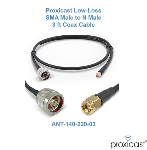 10 dBi 4G/5G/WiFI Omni Antenna + 3 ft Pro-Grade Coax Cable + Free Tape Bundle (ANT-126-002-BDL-03) in Saudi Arabia