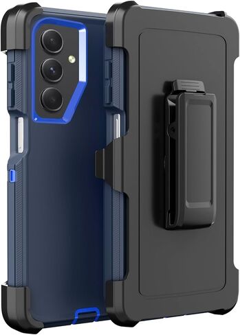 Defender Case for Samsung Galaxy A17, Heavy Duty Shockproof Dustproof 3 in 1 Rugged Protective Bumper Cover, Military Grade Drop Protective Phone Case (Black) in Saudi Arabia