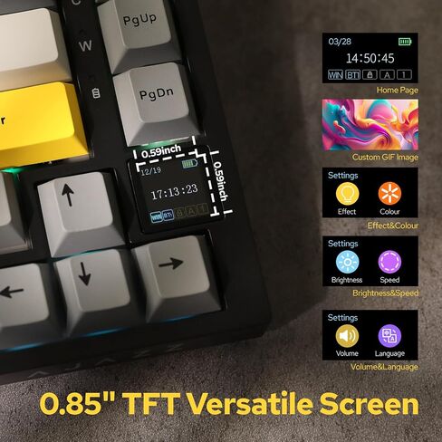 EPOMAKER Ajazz AK820 Pro 75% Wireless Mechanical Keyboard with TFT Smart Display&Knob+NEX Lite Wireless Gaming Mouse w/Screens & RGB Charging Dock in Saudi Arabia