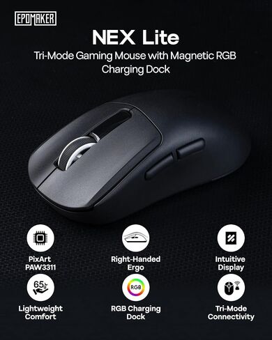 EPOMAKER Ajazz AK820 Pro 75% Wireless Mechanical Keyboard with TFT Smart Display&Knob+NEX Lite Wireless Gaming Mouse w/Screens & RGB Charging Dock in Saudi Arabia