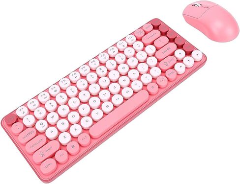 Wireless Keyboard and Mouse Combo, Bluetooth 2.4G Dual Mode 85 Key Round Keycaps and Keyboard Mouse, Gaming for Computer, Laptop, PC, in Kuwait