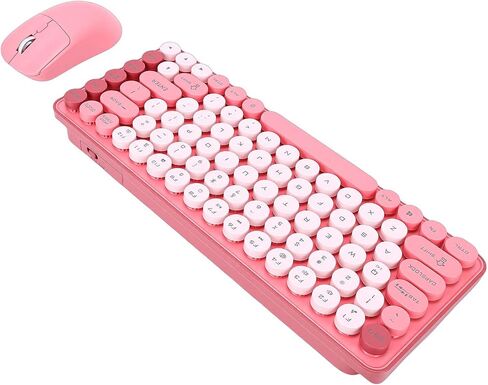 Wireless Keyboard and Mouse Combo, Bluetooth 2.4G Dual Mode 85 Key Round Keycaps and Keyboard Mouse, Gaming for Computer, Laptop, PC, in Kuwait