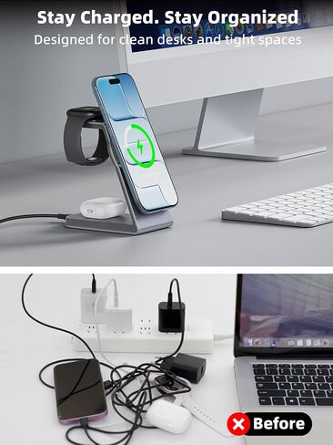 TRIBONE 15W 3-in-1 MagSafe Wireless Charging Station for iPhone in Saudi Arabia
