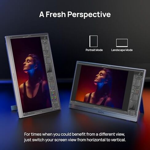ARZOPA 16.1" Portable Monitor Gray, 100% sRGB FHD 1080P Kickstand & PU Sleeve Bag Combination in Saudi Arabia
