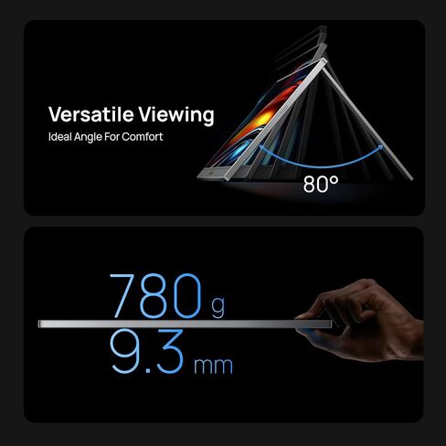 ARZOPA 16.1" Portable Monitor Gray, 100% sRGB FHD 1080P Kickstand & PU Sleeve Bag Combination in Saudi Arabia