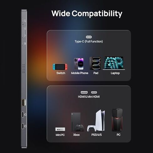 ARZOPA 16.1" Portable Monitor Gray, 100% sRGB FHD 1080P Kickstand & PU Sleeve Bag Combination in Saudi Arabia