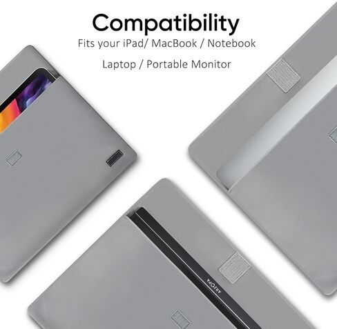 ARZOPA 16.1" Portable Monitor Gray, 100% sRGB FHD 1080P Kickstand & PU Sleeve Bag Combination in Saudi Arabia