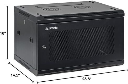 AEONS 6U Wall Mount Server Rack Cabinet with Lockable Door and Side Panels in Kuwait